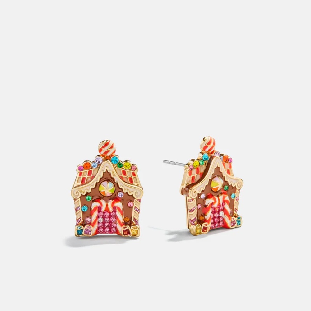 NWT BaubleBar Sweet Noel Gingerbread House Earrings
